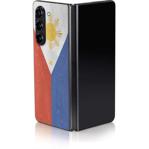 Philippines Flag Distressed Galaxy Z Fold5 5G Skin